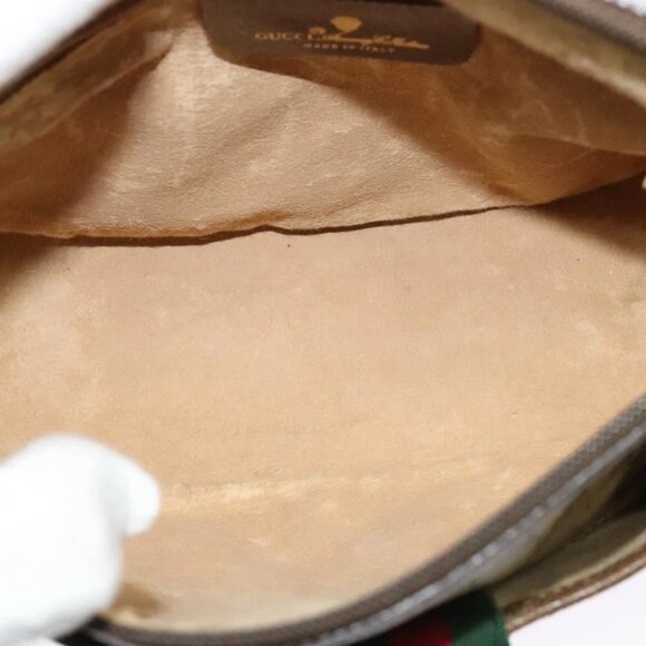 GUCCI GG Supreme Web Sherry Line Shoulder Bag PVC Beige 89 02 032 Auth 135357 - Picture 10 of 16